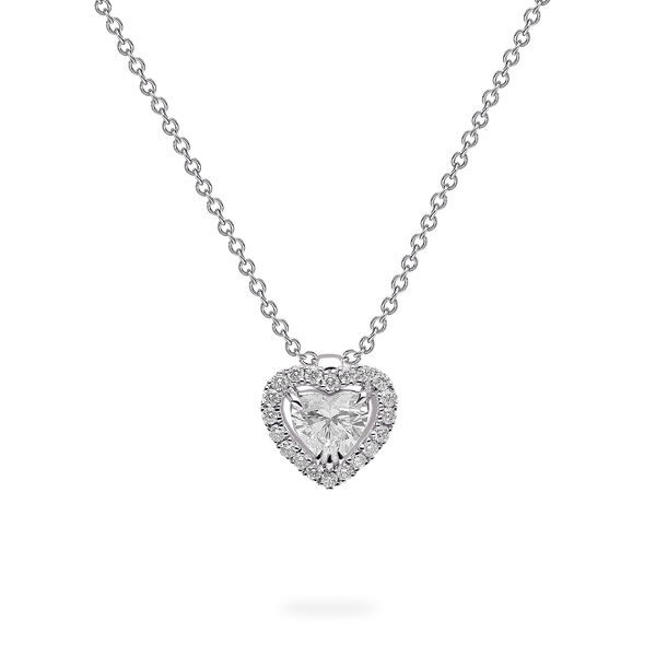 White Gold and Diamond Heart Shape Pendant